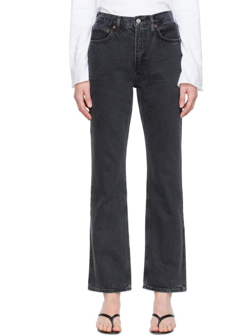NEW $198 AGOLDE AUSTIN VINTAGE BOOTCUT JEANS IN VTG BLACK SIZE 27